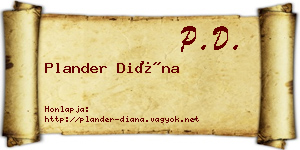 Plander Diána névjegykártya