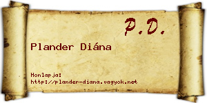 Plander Diána névjegykártya